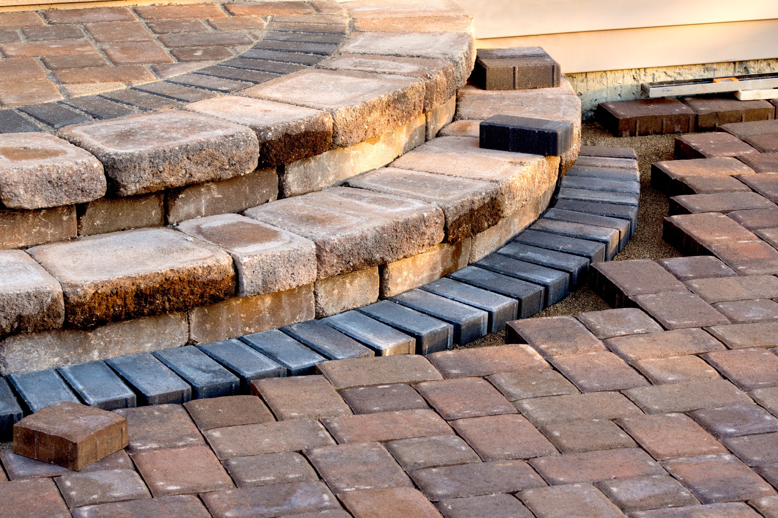 block paved steps