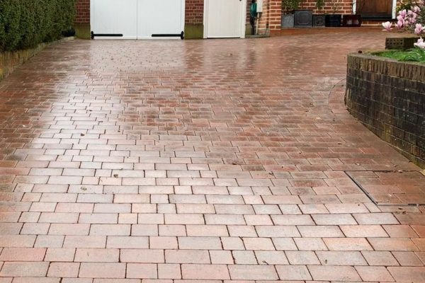 new block paved driveway