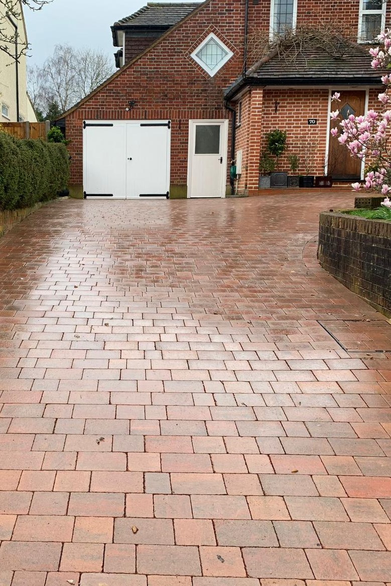 new block paved driveway