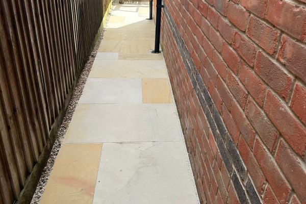 Honed Indian sandstone fossil mint pathway in St albans